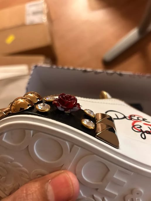 Sequin Rose Sneakers With Studs - Image 2