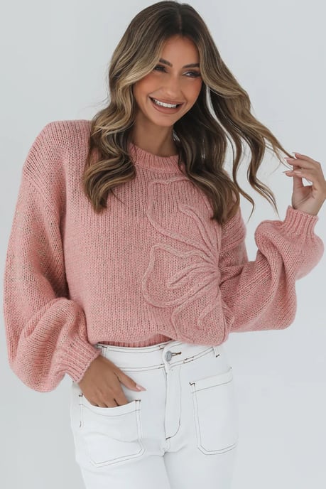 Floral Knit Sweater - Image 3