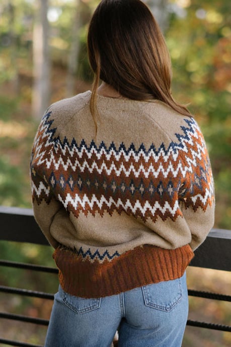 Fair Isle Pattern Knit Sweater - Image 2