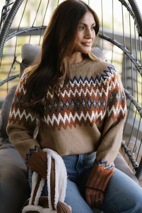 Fair Isle Pattern Knit Sweater - Image 4