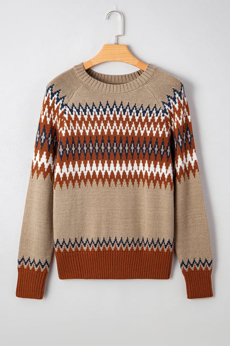 Fair Isle Pattern Knit Sweater - Image 5
