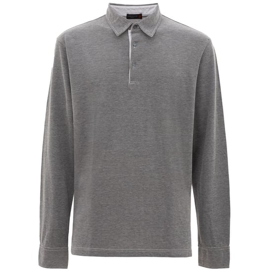 Långärmad polo skjorta melange grå - Image 2