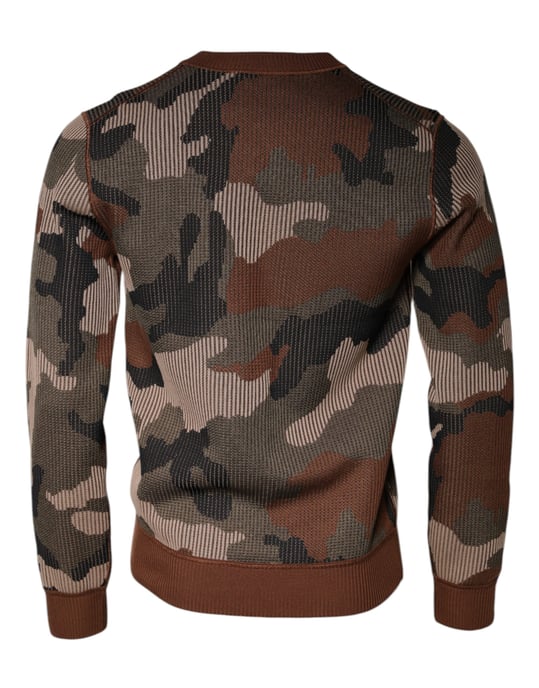 Kamouflage Stickad Henley Tröja - Image 5