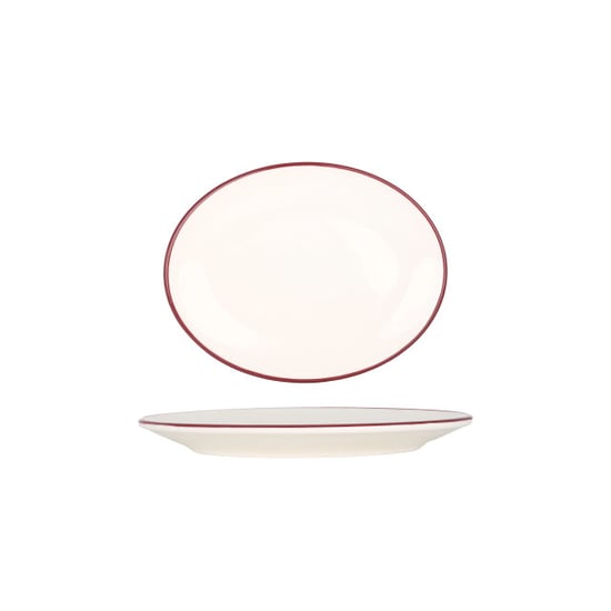 Bonna Serveerschaal linea burgundy porselein 25 cm set van 2 - Image 1