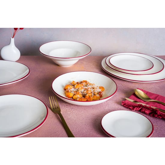 Bonna Serveerschaal linea burgundy porselein 25 cm set van 2 - Image 2