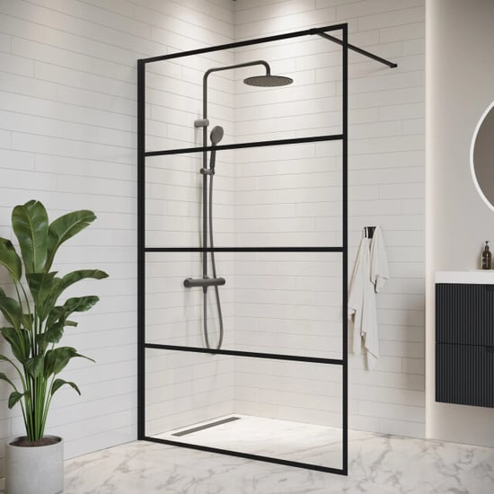 Badplaats Douchewand essos 120 x 200 cm zwart – inloopdouche 8 mm transparant - Image 1