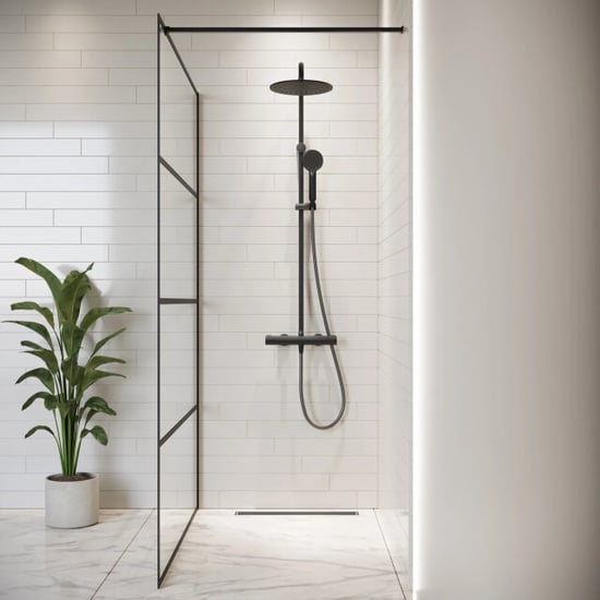 Badplaats Douchewand essos 120 x 200 cm zwart – inloopdouche 8 mm transparant - Image 2