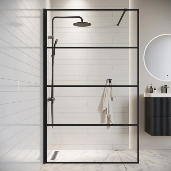 Badplaats Douchewand essos 120 x 200 cm zwart – inloopdouche 8 mm transparant - Image 4