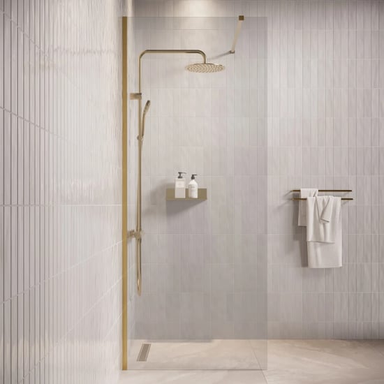 Badplaats Douchewand florida 70 x 200 cm goud – inloopdouche 8 mm - Image 3