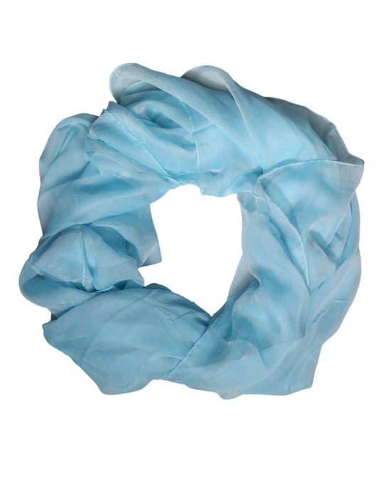 Zijden Sjaal Lichtblauw Veelzijdig Accessoire - Image 2
