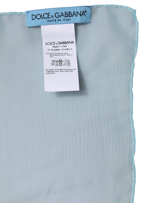 Zijden Sjaal Lichtblauw Veelzijdig Accessoire - Image 6