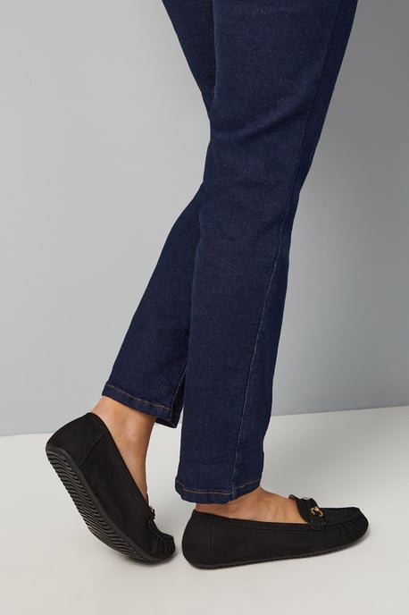 Good for The Sole: Wide Fit Mindie Faux Suede Snaffle Detail Moccasin Comfort Loafers - Image 3