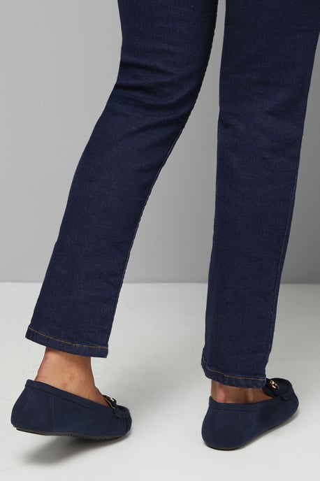 Good for The Sole: Wide Fit Mindie Faux Suede Snaffle Detail Moccasin Comfort Loafers - Image 3