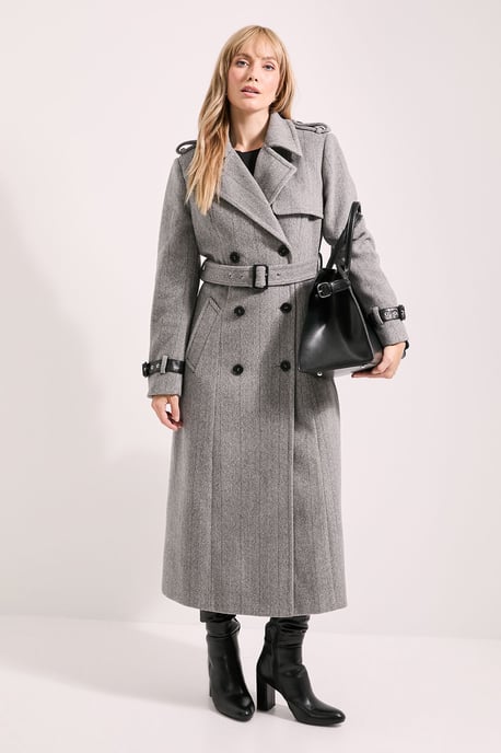 Principles by Wallis Check Trench Coat - Image 1