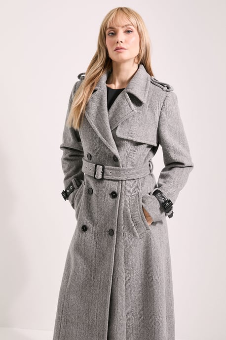 Principles by Wallis Check Trench Coat - Image 4