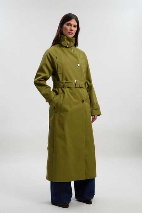 Funnel Neck Trench Coat - Image 2