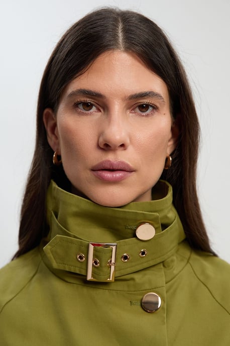 Funnel Neck Trench Coat - Image 3
