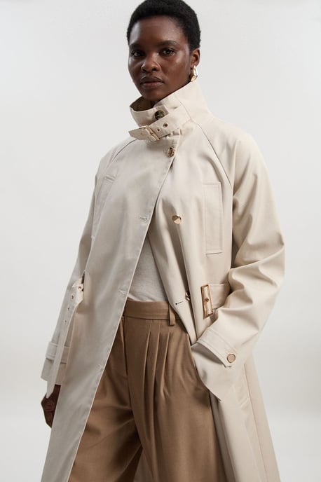 Funnel Neck Trench Coat - Image 2