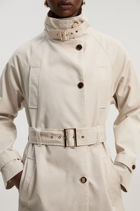 Funnel Neck Trench Coat - Image 3
