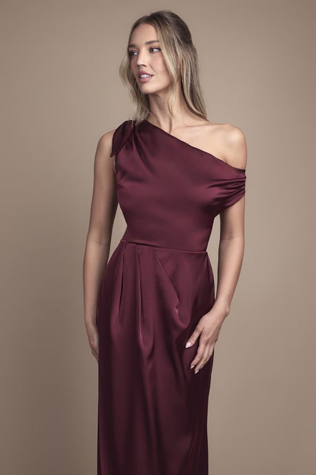 Fallen Shoulder Bow Detail Bridesmaid Maxi Dress - Image 2