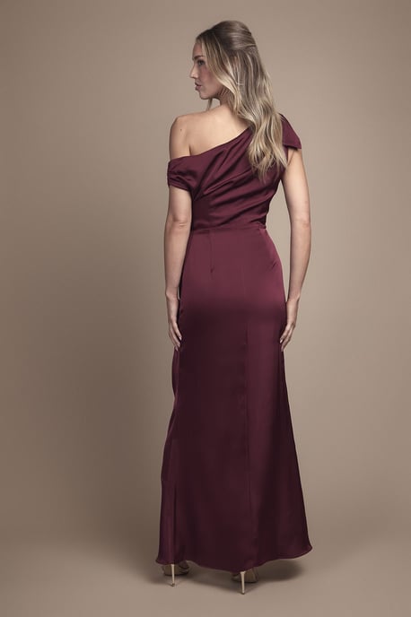 Fallen Shoulder Bow Detail Bridesmaid Maxi Dress - Image 3