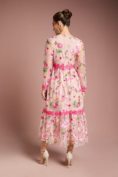 Embroidered Floral Maxi Dress - Image 3