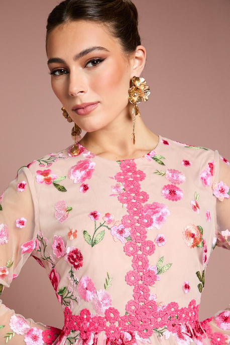 Embroidered Floral Maxi Dress - Image 4