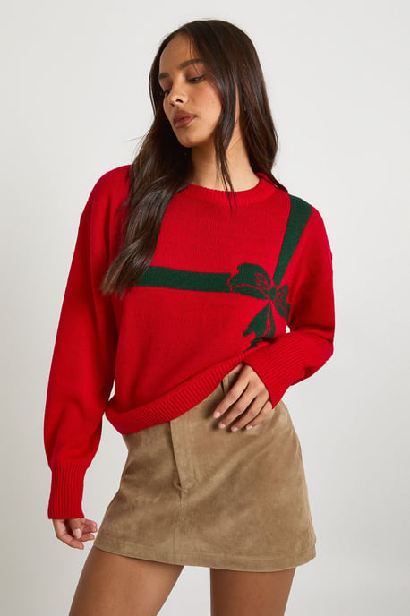 Present Bow Christmas Jumper - Image 1