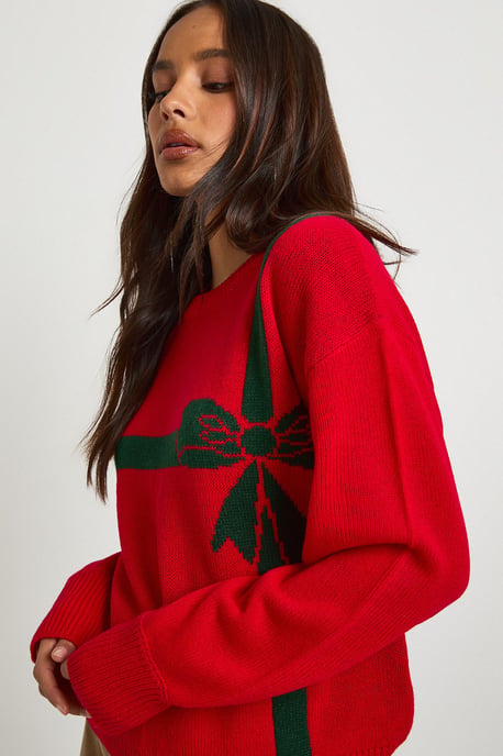 Present Bow Christmas Jumper - Image 4