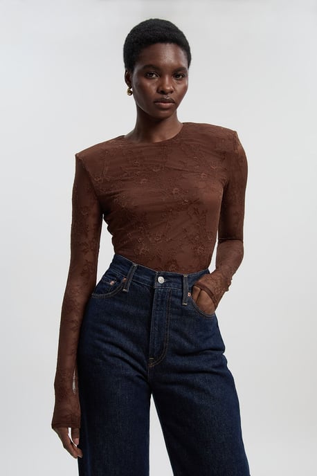 Lace Long Sleeve Bodysuit - Image 2