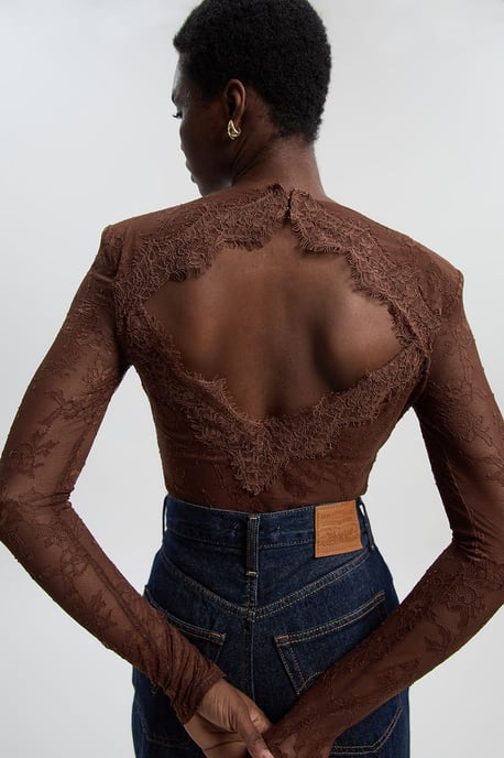 Lace Long Sleeve Bodysuit - Image 3