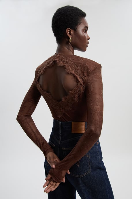 Lace Long Sleeve Bodysuit - Image 4