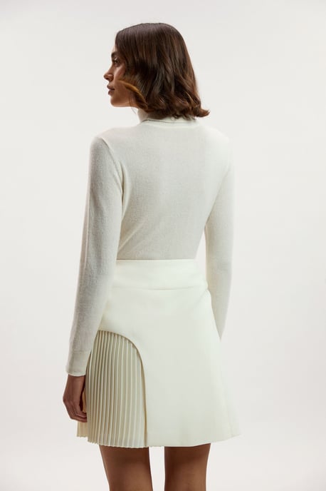 Tailored Buckle Detail Pleated Mini Skirt - Image 3