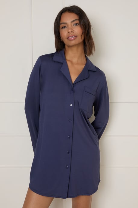 Nightwear Tipped Pyjama Shirt - Image 4
