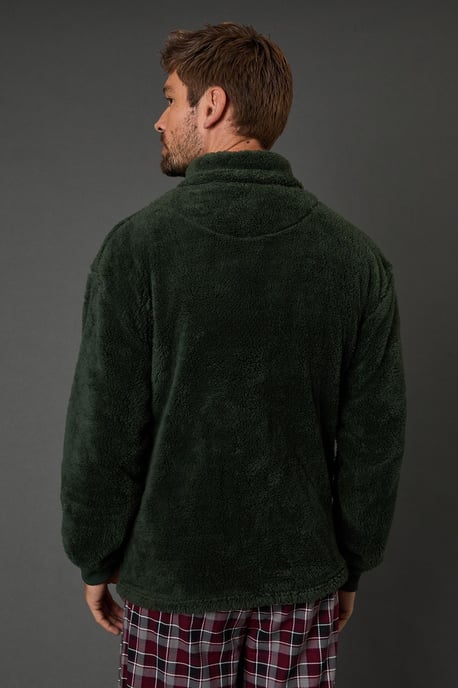 Green Sherpa Half Zip Top - Image 3