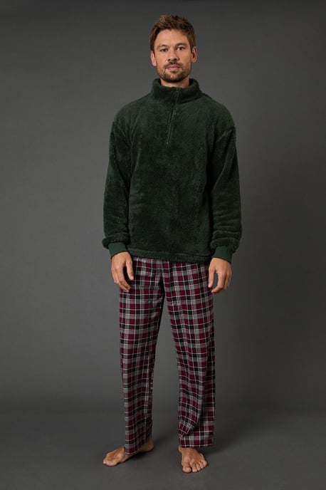 Green Sherpa Half Zip Top - Image 4