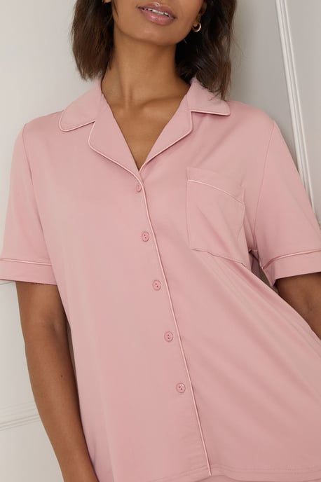 Nightwear Tipped Short Sleeve Pyjama Set - Image 5