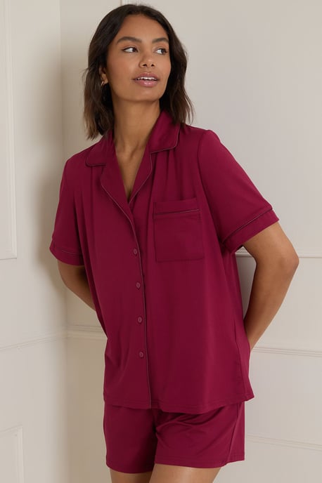 Nightwear Tipped Short Sleeve Pyjama Set - Image 4