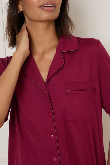 Nightwear Tipped Short Sleeve Pyjama Set - Image 5