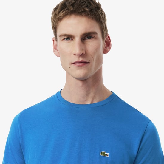 Men's Lacoste Cotton Pima T-Shirt in Blue - Image 4