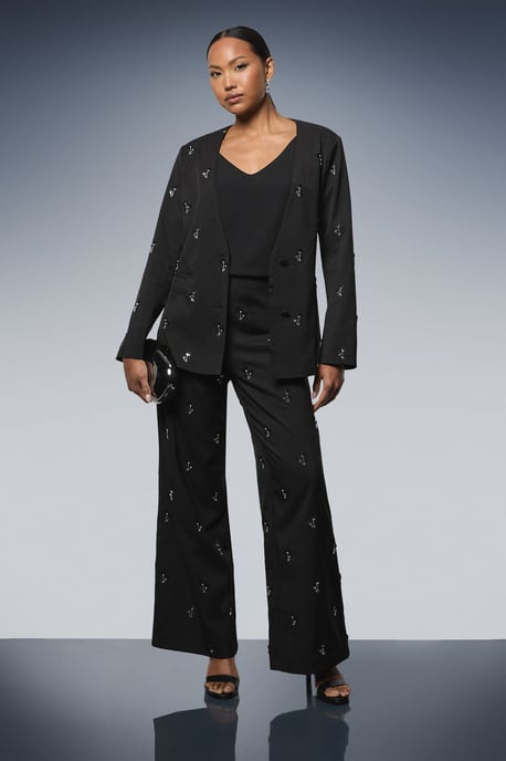 Embroidered Embellished Trousers - Image 1