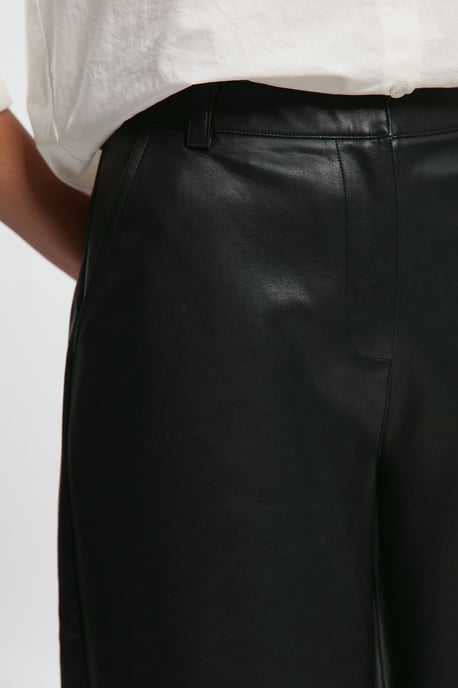 Faux Leather Barrel Leg Trouser - Image 3
