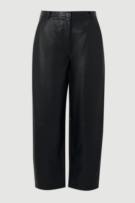 Faux Leather Barrel Leg Trouser - Image 4
