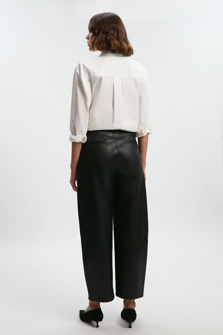 Faux Leather Barrel Leg Trouser - Image 5