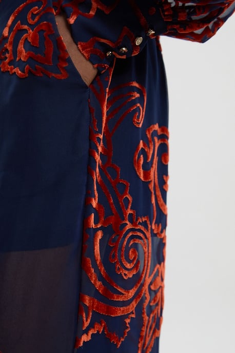 Paisley Devore Woven Wide Leg Trouser - Image 3