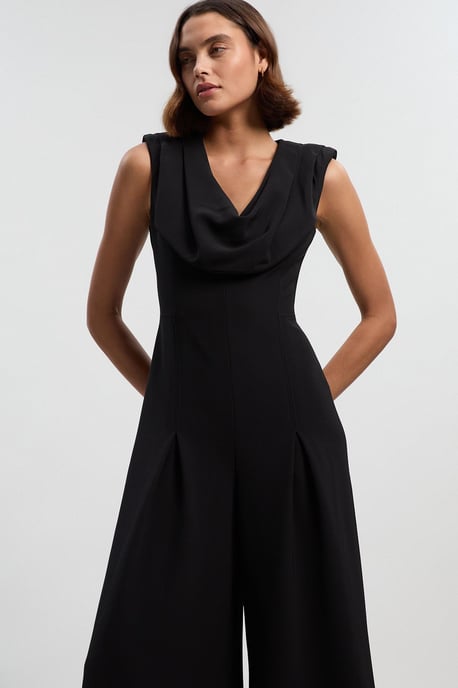 Tailored Drape Wide Leg Jumpsuit - Image 1