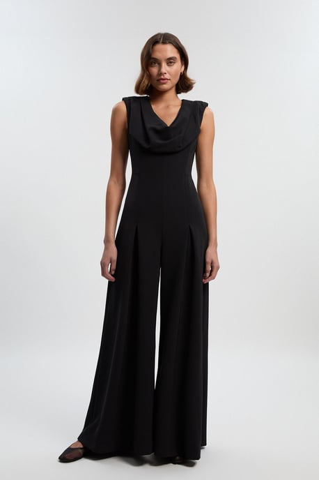 Tailored Drape Wide Leg Jumpsuit - Image 2
