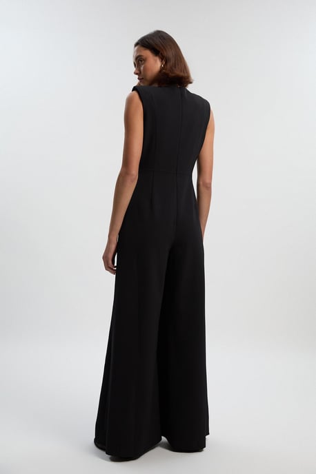 Tailored Drape Wide Leg Jumpsuit - Image 4