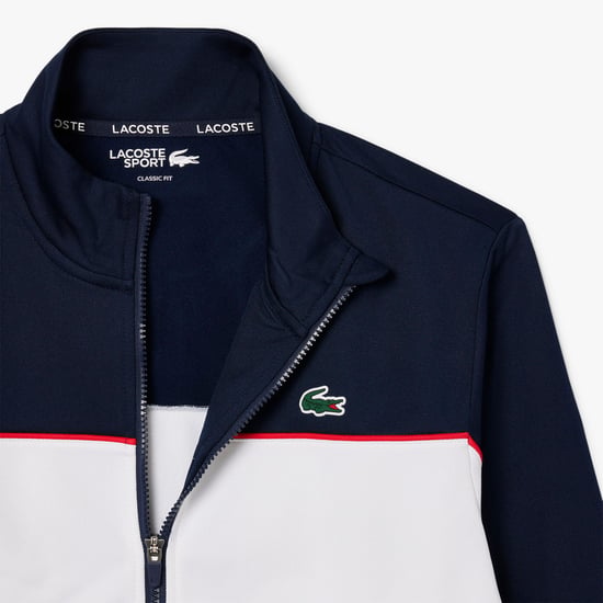 Men's Lacoste Sport Print Branding Zipped Tennis Sweatshirt in Multi colour - Image 2