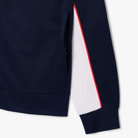 Men's Lacoste Sport Print Branding Zipped Tennis Sweatshirt in Multi colour - Image 4